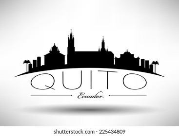 Ecuador Skyline with Typographic Design