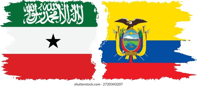 Ecuador und Somaliland Grunge Flaggen Verbindung, Vektor
