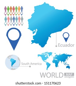 Ecuador. south america. World Map. vector Illustration.