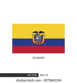 La bandera cuadrada de Ecuador sobre fondo blanco y especificar es el vector eps10.