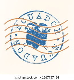 Ecuador Stamp Postal. Silhouette Seal. Passport Round Design. Vector Icon. Design Retro Travel. National Symbol.