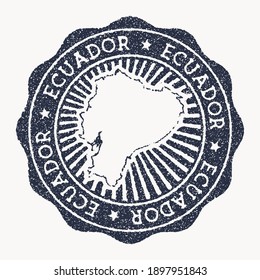 Ecuador stamp. Travel rubber stamp with the name and map of country, vector illustration. Can be used as insignia, logotype, label, sticker or badge of the Ecuador.