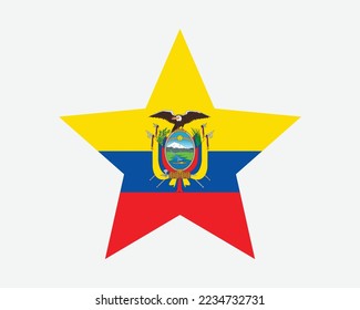 Ecuador Star Flag. Ecuadorian Star Shape Flag. Republic of Ecuador Country National Banner Icon Symbol Vector Flat Artwork Graphic Illustration svg