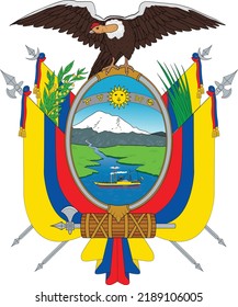Ecuador State Emblem or Symbol and Flag Images