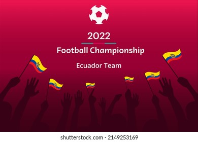 Campeonato de Fútbol 2022 Antecedentes. Ejemplo de vector de fútbol del equipo de Banderas de Ecuador