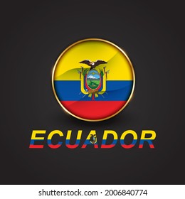 Ecuador text effect style - Editable text effect vector illustration. Ecuador 3d Flag - Copa America 2021 Finalists