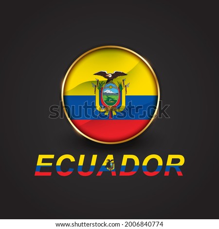 Ecuador text effect style - Editable text effect vector illustration. Ecuador 3d Flag - Copa America 2021 Finalists