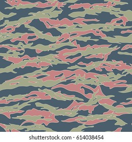 Ecuador Tiger stripe Camouflage seamless patterns. Vector Illustration.