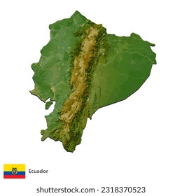 Ecuador Topography Country  Map Vector