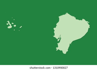 Ecuador vector map with single land area using green color on dark background illustration
