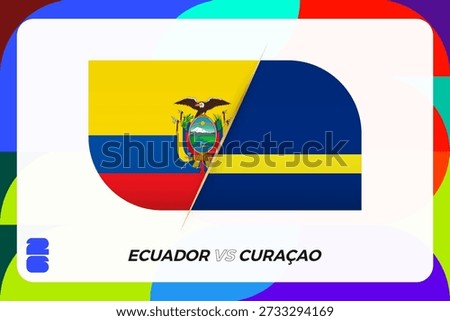 Ecuador vs Curaçao International Match Concept icon for Sport tournament.