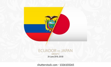 Ecuador vs Japan, vector illustration.