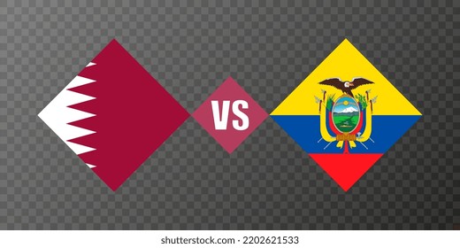 Ecuador vs Qatar flag concept. Vector illustration.