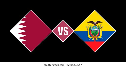Ecuador vs Qatar flag concept. Vector illustration.