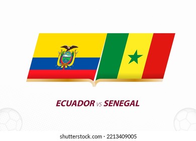 Ecuador vs Senegal in Football Competition, Group A. Versus icon on Football background. Sport vector icon.