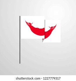 Ecuador waving Flag design vector