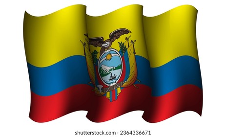 ecuador waving flag design vector illustration suitable for element on poster design, template and social media post design