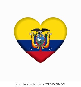 Ecuadorian flag heart-shaped sign. Vector illustration.