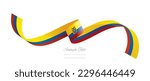 Ecuadorian flag ribbon vector illustration. Ecuador flag ribbon on abstract isolated on white color background