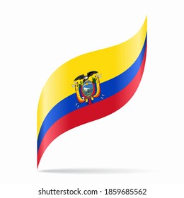 Bandera ecuatoriana ondeando fondo abstracto. Ilustración vectorial.