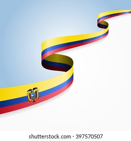 Ecuadorian flag wavy abstract background. Vector illustration.