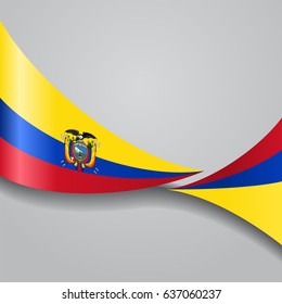 Ecuadorian flag wavy abstract background. Vector illustration.