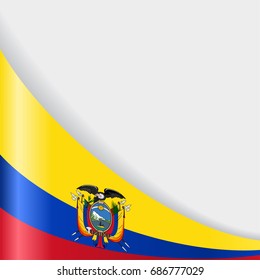 Ecuadorian flag wavy abstract background. Vector illustration.