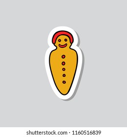 Ecuadorian traditional bread babies or guaguas de pan. sticker doodle icon