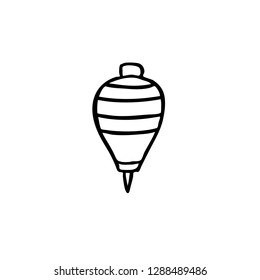Ecuadorian traditional toy trompo (wood spinning top) doodle icon