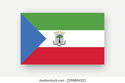Ecuatorial Guinea .Detailed flag on white background. Vector illustration