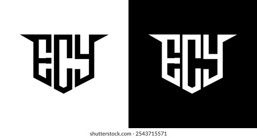 ECY letter logo design with white background in illustrator, vector logo modern alphabet font overlap style, calligraphy designs for logo, Poster, Invitation, etc.