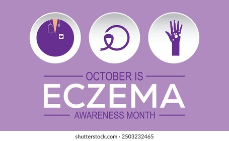 Eczema Awareness Month is observed every year on October. Holiday concept background, placard, banner design template Vector illustration background design.