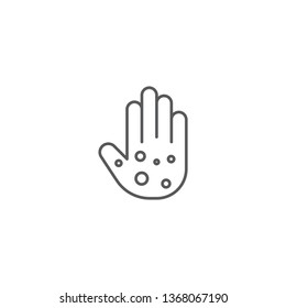 Eczema Hand Skin Line Icon. Linear Style Sign For Mobile Concept And Web Design. Rash Hand, Allergic Reaction Outline Vector Icon