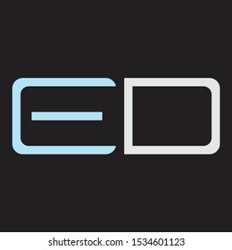 ED Abstrac logo vector Monogram isolated on black background