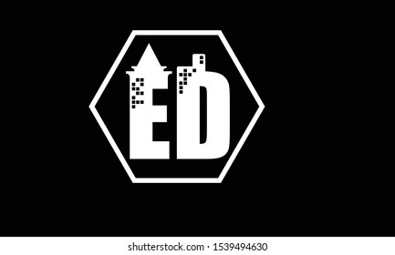 ED abstract vector logo monogram template