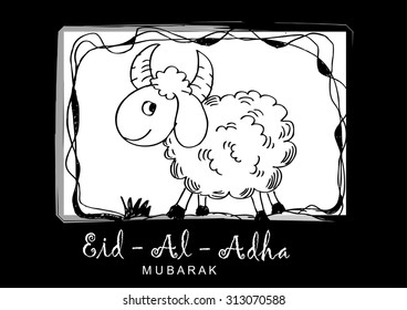  Ed Ad ha greeting card with sheep.