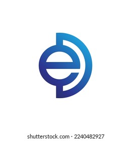 ED Alphabet Initial Letter Monogram Icon Logo vector illustration abstract web character logotype initials icon badge business brand, Initial letters of the ED logo icon. Logo design inspiration