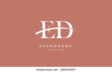 ED Alphabet initial swoosh Abstract Icon Logo vector illustration