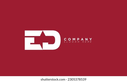 ED Alphabet letters Initials Monogram logo DE, E and D