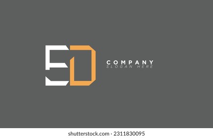 ED Alphabet letters Initials Monogram logo DE, E and D