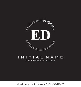ED Beauty vector initial logo, handwriting logo of initial signature, wedding, fashion, jewerly, boutique, floral and botanical with creative template for any company or business.