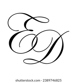 ED Calligraphy Monogram Initial Letters Logo svg