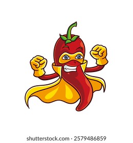 ed chili superhero illustration in cartoon style