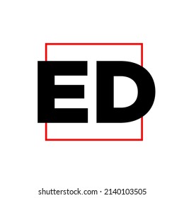 ED company name initial letters monogram. ED letters icon.