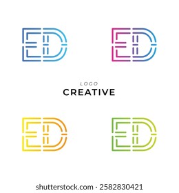 ED Creative Latter Logo Design. Monogram Design. By Custom Branding Logo. Creative Logo Design. Vector illustration. Modern Design. Logo Template.