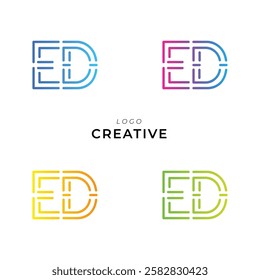 ED Creative Latter Logo Design. Monogram Design. By Custom Branding Logo. Creative Logo Design. Vector illustration. Modern Design. Logo Template.