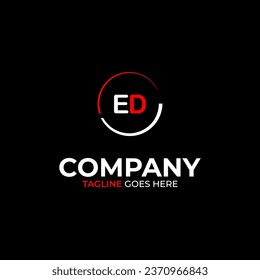 Plantilla de diseño de logotipo de letras modernas creativas de ED
