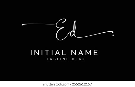 ED D E  initial signature logo template vector