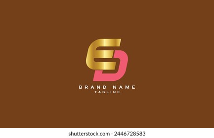 ED, DE, Abstract initial monogram letter alphabet logo design