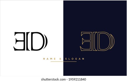 ED ,DE Abstract Letters Logo Monogram